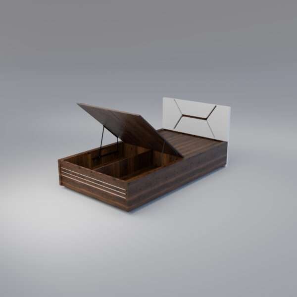 Engineered Wood Storage Queen Bed with 4" Premium Queen Mattress