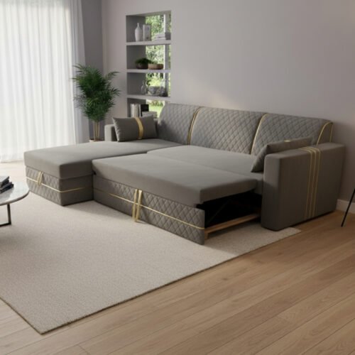 L-shaped sofa cum bed
